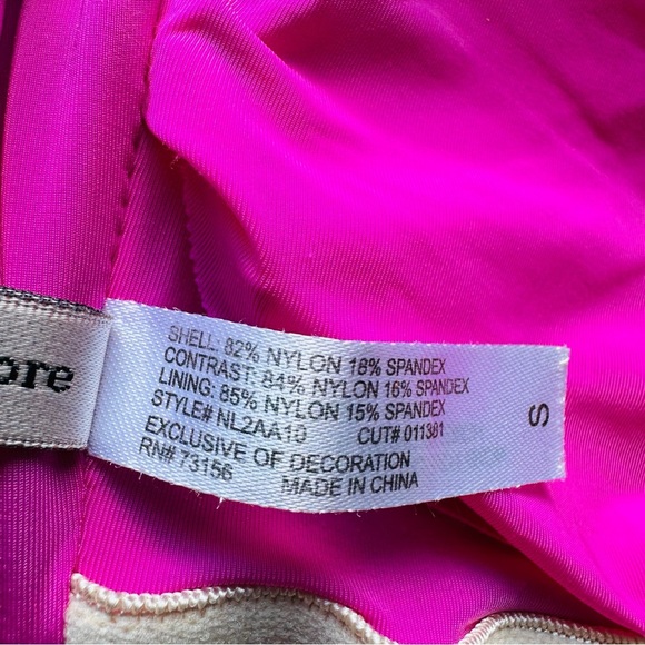 Nanette Strapless Pink Floral Swimsuit S - Picture 6 of 8